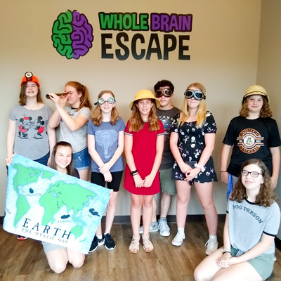 Young girls attend a birthday party at Quickbooston Escape in Apex.