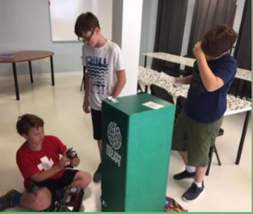 Escape Room Raleigh Young boys getting ready to enter the Escape Room Raleigh