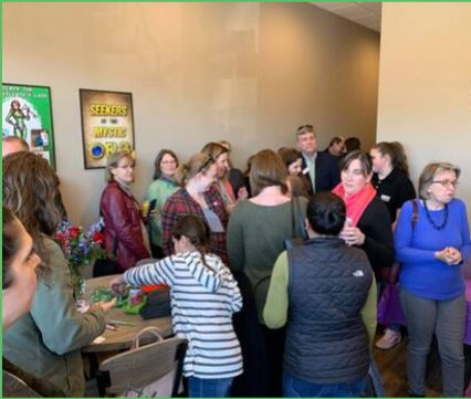 Escape Room group Teams getting ready to enter theEscape Room