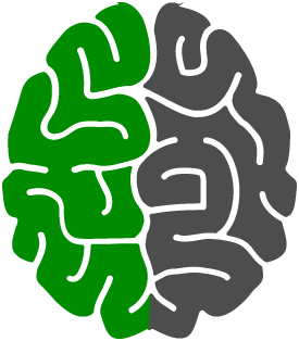 brain with left side highlighted
